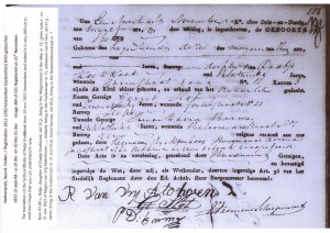 Betje Koekkoek birth certificate 1833